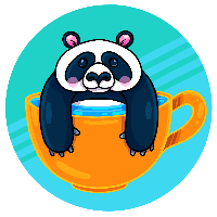 Blue Coffee Panda Logo